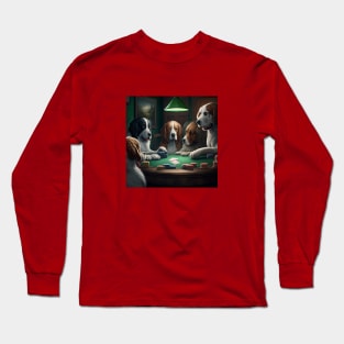 Dogs Playing Poker by C.M. Coolidge illustration Long Sleeve T-Shirt